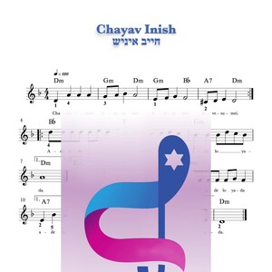 Chayav Inish | חייב איניש. Easy jewish piano | Purim song lead sheet with chords.