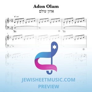 Adon Olam. אדון עולם. Easy jewish piano sheet music.