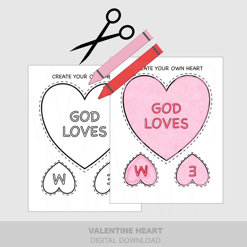 Mobile Coloring Craft – God Loves Me Printable (digital Download) - Etsy