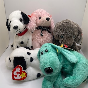 Beanie Babies (Dotty, Dizzy, Frisbee, Brigitte, Diddley) Vintage 1990s