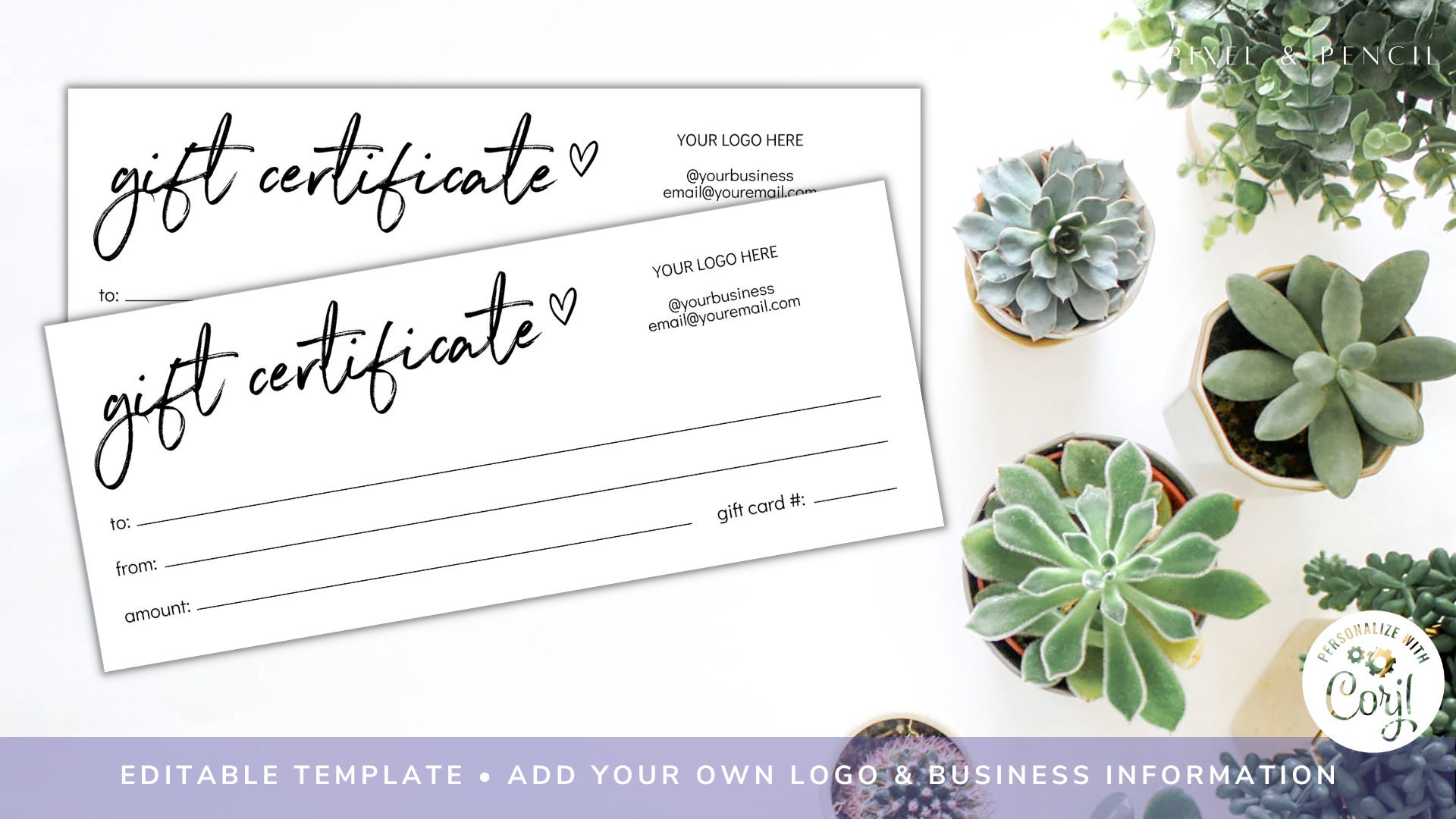 EDITABLE Gift Card Template DIY Printable Gift Voucher Certificate ...