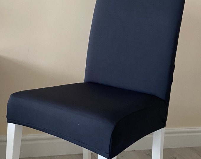 Navy Dark Blue Dining Chair Covers Set of 6 Luxury Premium Quality