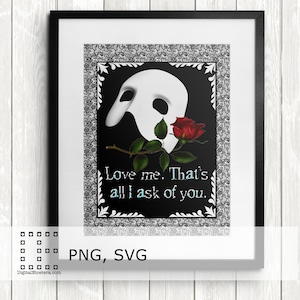 Print Phantom Of The Opera Paper Printable Andrew Lloyd Webber Art Deco French Antique Decor Party DIY Wall Paper der Opera SVG