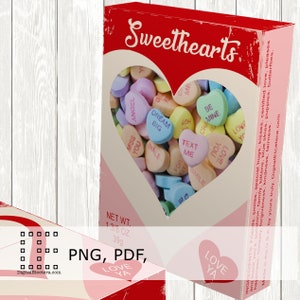 Conversation Heart Gift Boxes Fits Candy, Cookies, Favors and