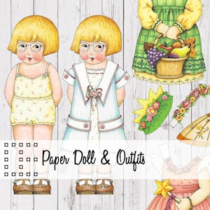 Download Printable Paper Doll Clothing Vintage Collage Clipart Clip Art PDF PNG Fussy Cut
