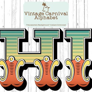 May include: Digital graphic featuring the letters H and I in a stylized font. The letters have a green and yellow horizontal striped pattern with a black outline. Below each letter is a decorative orange and yellow base with a rounded shape.