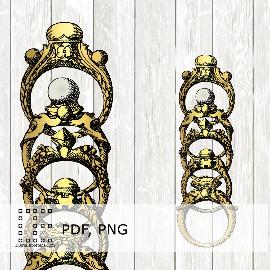 Twelve Days of Christmas Five Gold Rings Golden Prim Vintage Etsy