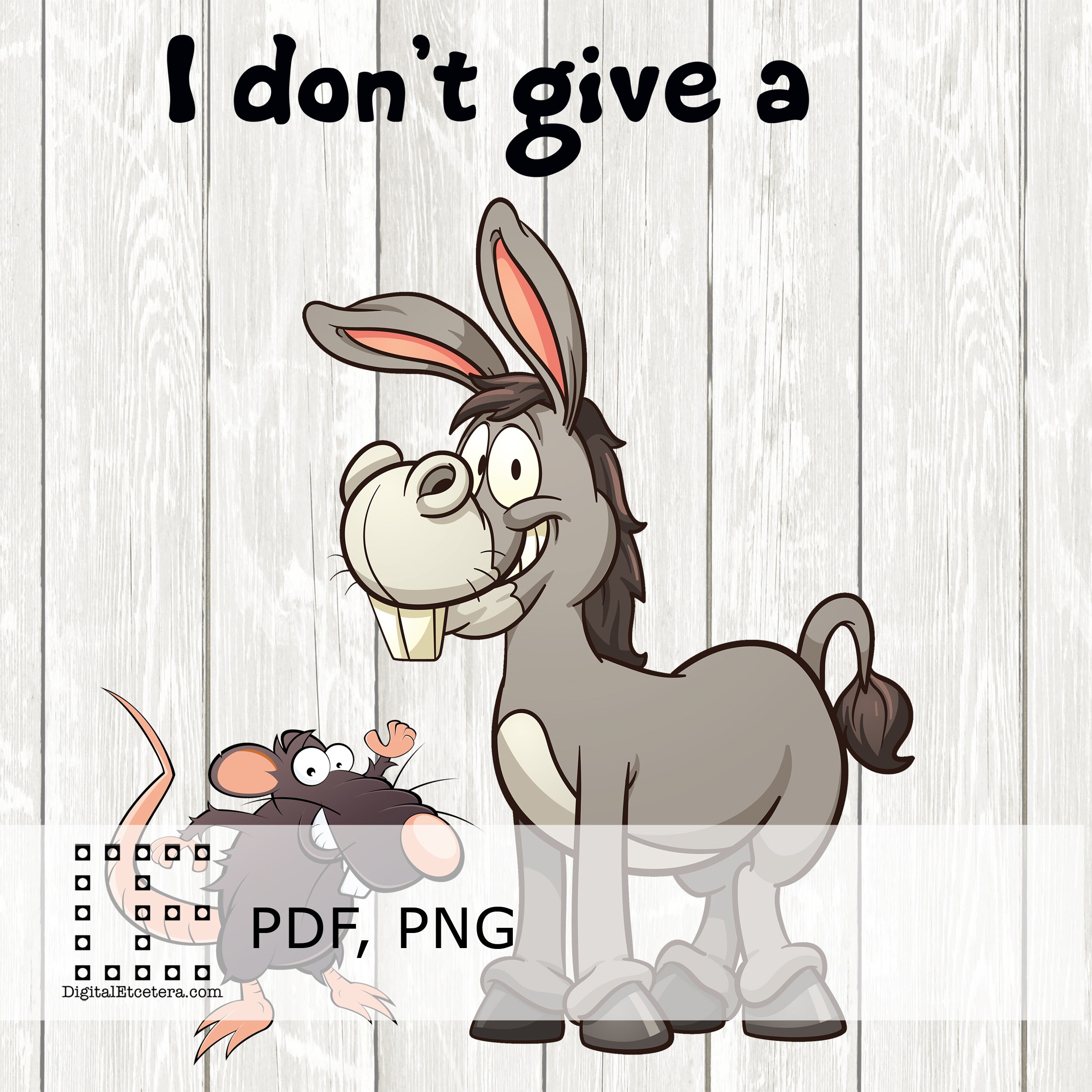 I Don't Give a Rat's Ass Rats Funny Cartoon Vector Downloadable Etsy