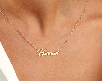 Personalized 18K Gold Name Necklace, Delicate Name Necklace, Minimalist Necklace, Custom Name Necklace, Gift for Birthday, Christmas Gift