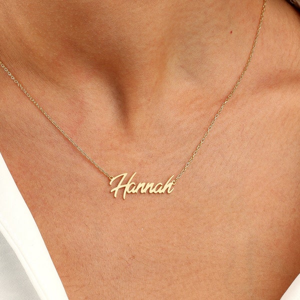 Personalized 18K Gold Name Necklace, Delicate Name Necklace, Minimalist Necklace, Custom Name Necklace, Gift for Birthday, Christmas Gift