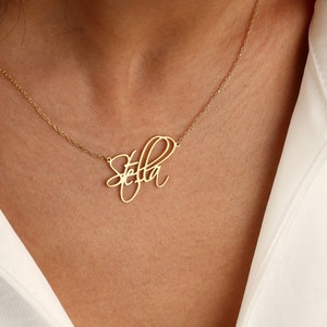 Custom Scriptina Name Necklace , Handmade Jewelry, Name Necklace, Personalized Necklace, Christmas Gift image 1
