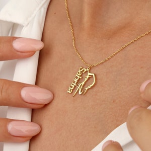 Personalized Elephant Necklace,  Elephant Name Necklace, Animal Letter Necklace,  Elegant Cute Elephant Necklace, Children&#39;s Name Necklace