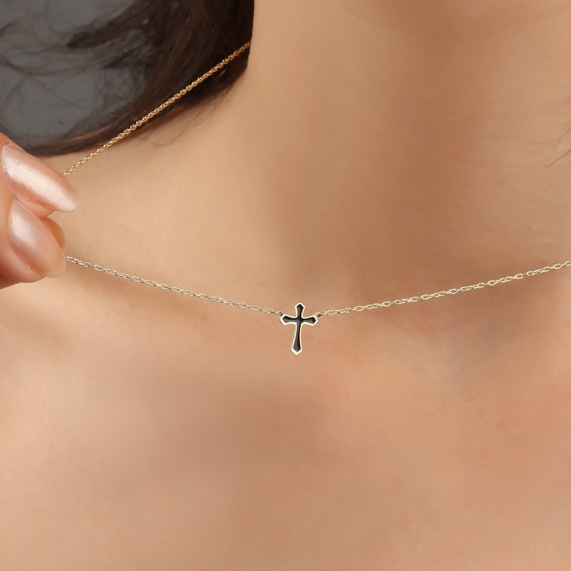 Small Cross Necklace - Etsy