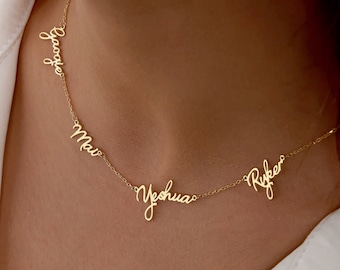 Collier de famille avec plusieurs noms, Collier avec plusieurs noms, Collier avec plusieurs noms personnalisé, Collier pour noms de famille, Cadeau pour elle