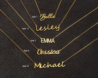 DAINTY NAME NECKLACE, New Mom Necklace, Personalized Jewelry For Mothers Day Gift, Delicate Minimal Name Necklace Christmas Gift For Mom