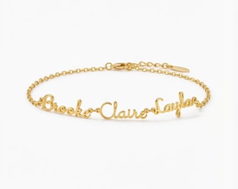 Family Name Bracelet, Multiple Name Bracelet, Personalized Gift for Mom, 1,2,3 Name Bracelet, Christmas Gifts
