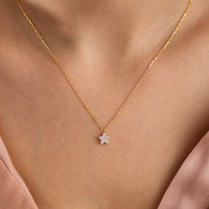 Minimalist Diamond Symbol Necklace Tiny Heart Necklace Mini Gold Heart Necklace, Birthday Gift For Letter Necklace Everyday Necklace image 3