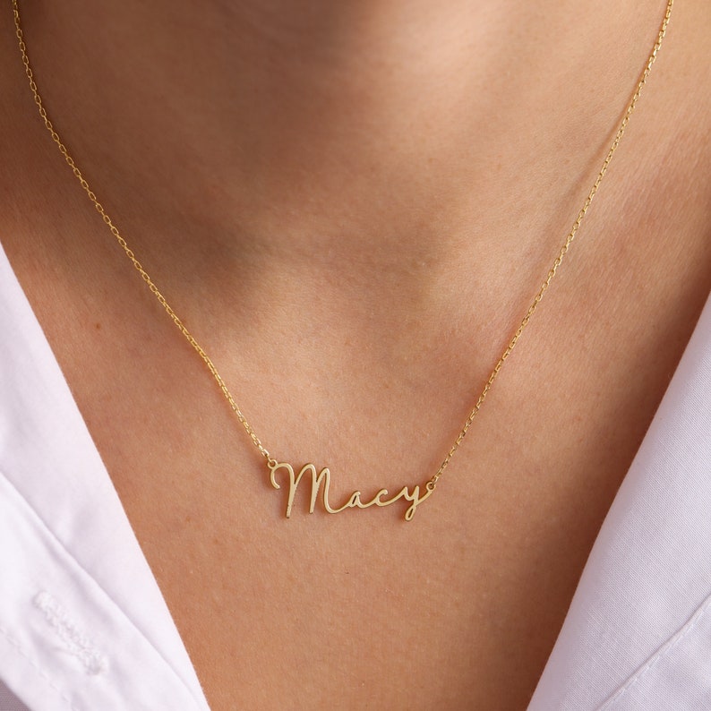 Name Necklace, Sterling Silver Signature Necklace, Signature Necklace, Dainty Name Jewelry, Gift For Her, Mother Day Gift image 3