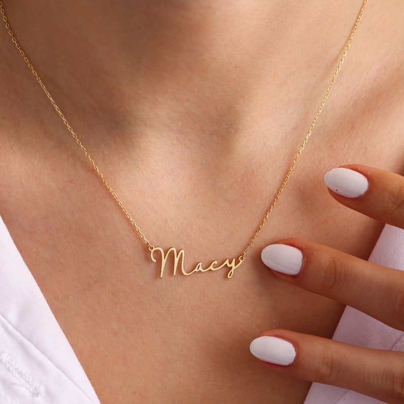 Name Necklace, Sterling Silver Signature Necklace, Signature Necklace, Dainty Name Jewelry, Gift For Her, Mother Day Gift image 4