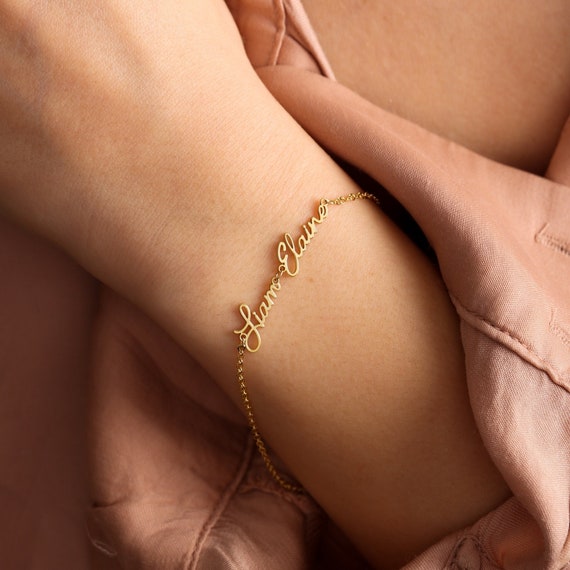 KristenCo Stainless Steel Double Plate Name Gold Name Bracelet With Two  Tones Perfect Womens Gift 231023 From Fan03, $37.54 | DHgate.Com