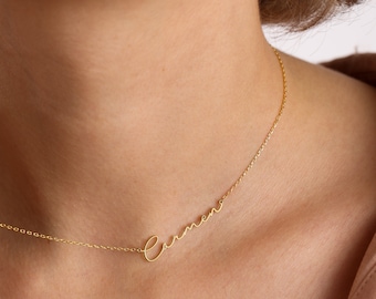 Collar de firma personalizado, collar de nombre personalizado, collar de nombre de firma, joyería de nombre delicado, regalo para ella, regalo del día de la madre