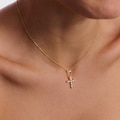 Minimalist Diamond Cross Necklace,Pave Cross Necklace, Baptism Gift,Cross Jewelry, Communion Cross Necklaces, Religious Protective Necklace