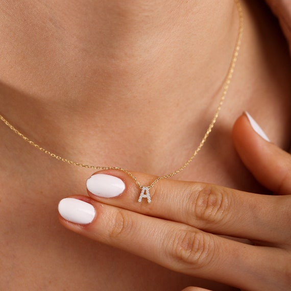 Pavé initial cheap collar necklace