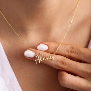 Silver Name Necklace, Gold  Name Necklace, Custom Name Necklace For Girl, Rose Gold Necklace, Handmade Signature Necklace, Thanksgiving Gift