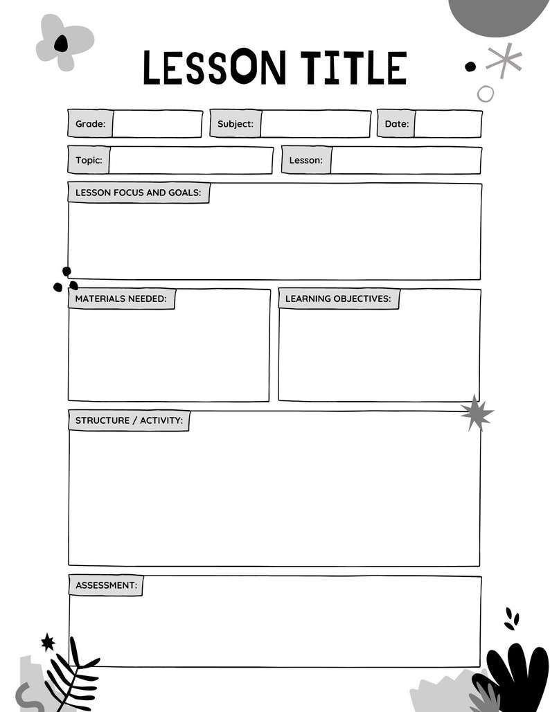 Teacher/ Daily Lesson Plans Etsy