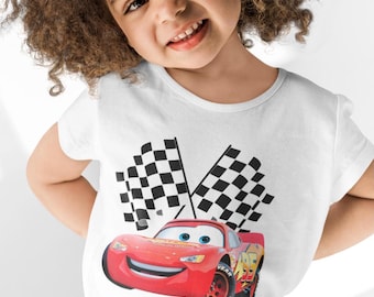 Lightning McQueen Toddler T-shirt, Cars Movie Theme, Personalized Tee, Kids Birthday Gift, Customized Child Shirt