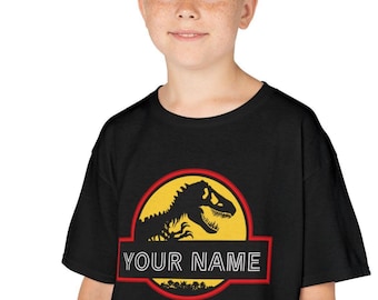 Chemise style jurassique pour tout-petits personnalisé nom Dino Tee personnalisé anniversaire tenue enfants thème dinosaure haut bébé cadeau pour garçons ou filles