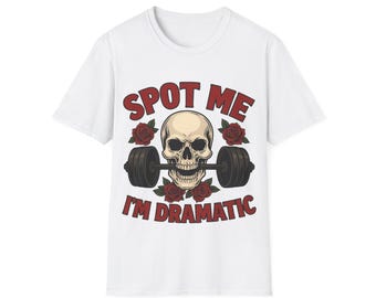 Lustige Gym Skull Grafik Unisex T-Shirt, Workout T-Shirt, Fitness Shirt, Athletische Bekleidung, Dark Humor Kleidung