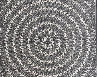 Madhubani Monochrome Mandala