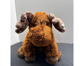 Brown TY Plush Beanie Buddy 2002 Melvin Moose Stuffed Animal Toy 12" Soft & Cuddly