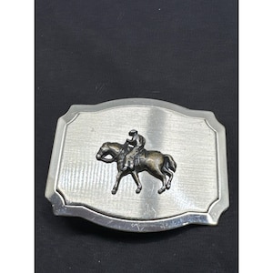 Vintage Pferd & Reiter Western Country Schausteller Cowboy Reiter Gürtelschnalle