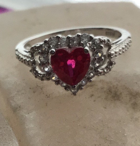 Topaz & Ruby Sterling Silver Ring - image 1