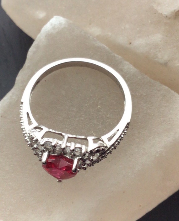 Topaz & Ruby Sterling Silver Ring - image 3