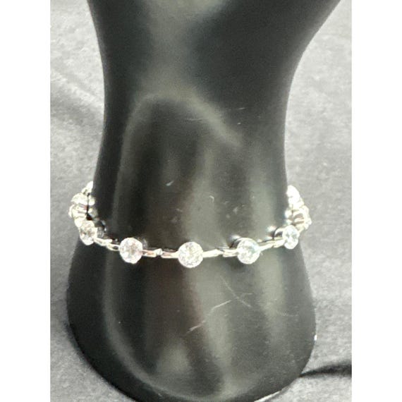 Ross Simons Vintage Elegant Silver & Round Cubic Rhinestone Crystal Tennis Bracelet View 2