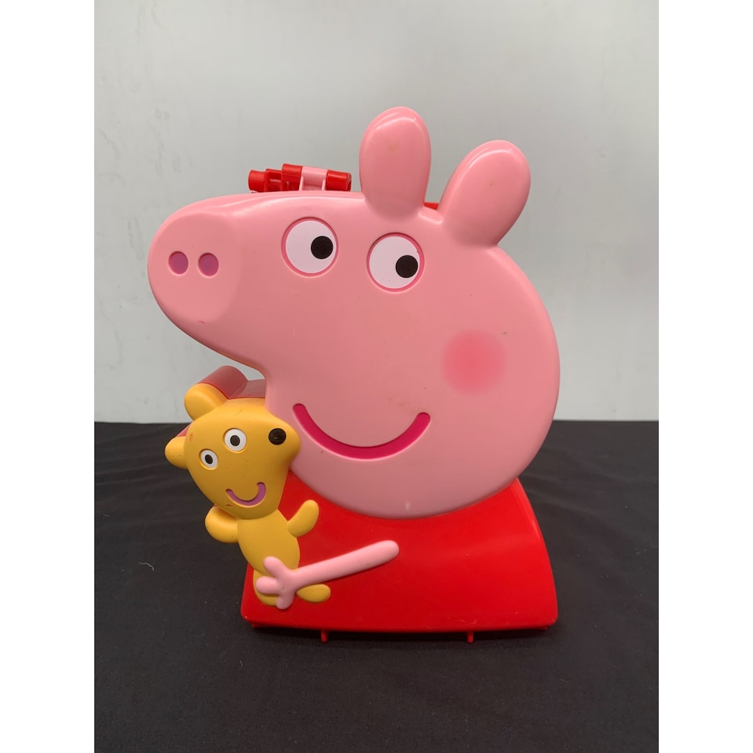 Peppa Pig Carry Case Plastic With Handle Toy Storage 2003 Case