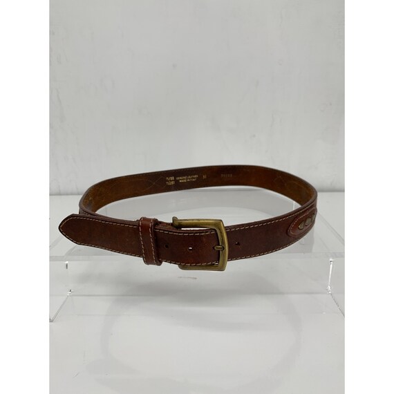 Eurometal Brass Buckle Brown Genuine Leather Belt M 28/31  display picture 2