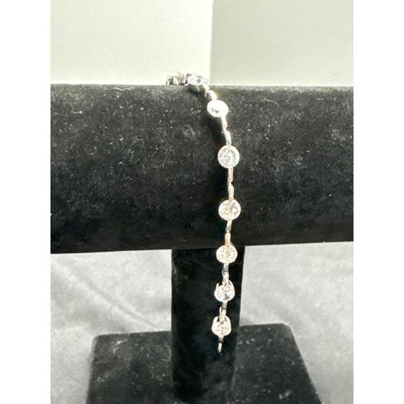 Ross Simons Vintage Elegant Silver & Round Cubic Rhinestone Crystal Tennis Bracelet View 5