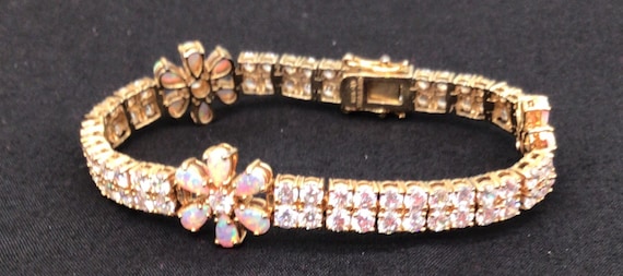 Sterling Silver Bracelet with Opals