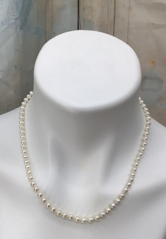 18” 4mm Pearls with Gold Clasp