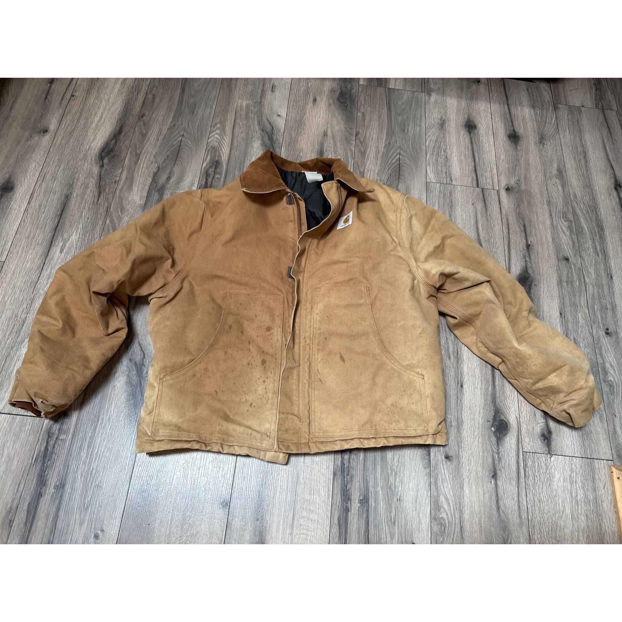 Carhartt Mens Brown Duck Arctic Quilted Lined Jacket Corduroy