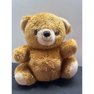 Vintage 1979 Dandee Imports Plush Teddy Bear Tan & White Soft Stuffed Animal Toy Collectible Made In Taiwan 10&quot; Tall