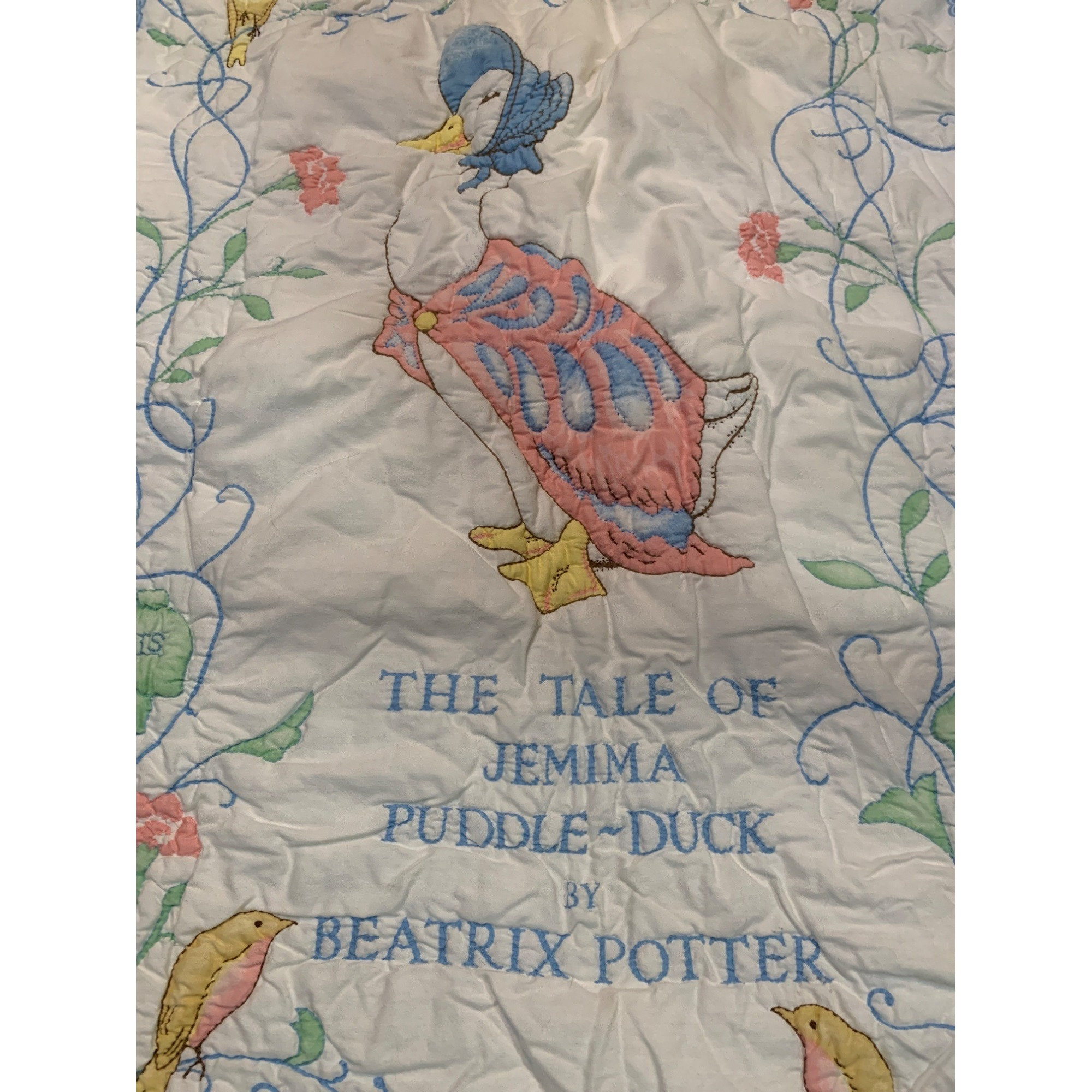 Handmade Tale of Jemima Puddle Duck by Beatrix Potter Baby Quilt Blanket Crib Size Eyelet Lace Etsy