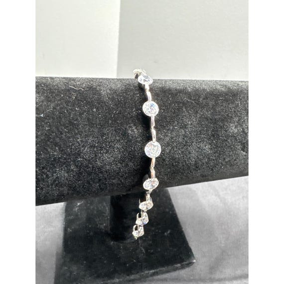 Ross Simons Vintage Elegant Silver & Round Cubic Rhinestone Crystal Tennis Bracelet View 4
