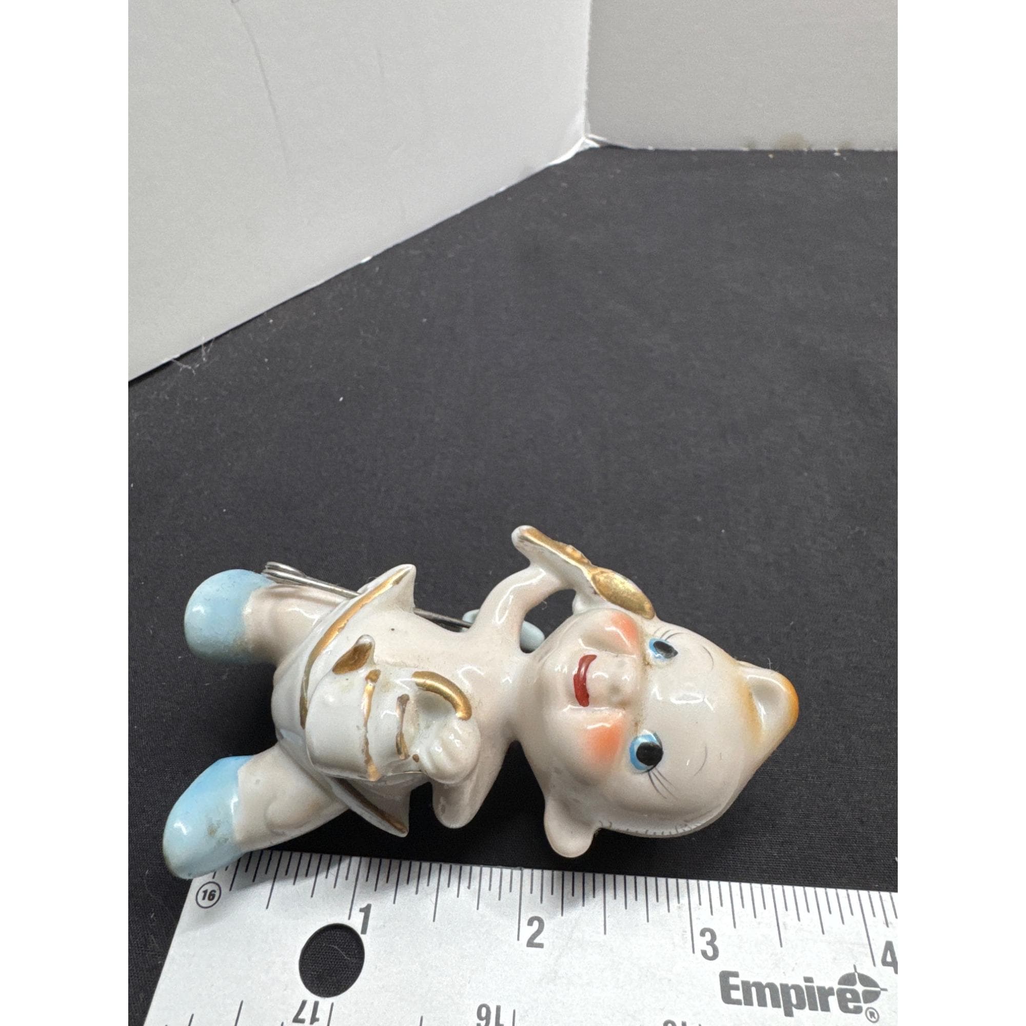 Vintage Ceramic Baby Kewpie Figurine With Safety Pin Accent 5