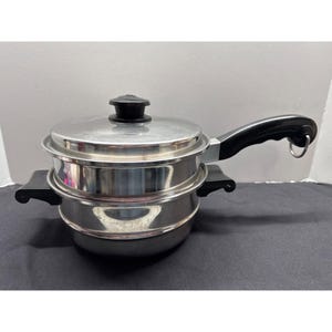 VTG Saladmaster Stainless Steel Steamer 3 PC Set With Lid & Detachable Handle