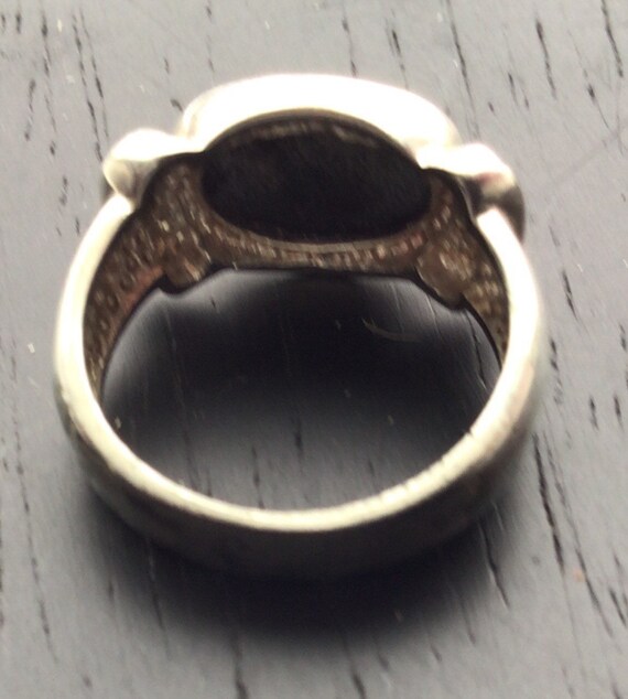 Sterling Silver Green Stone Ring - image 4